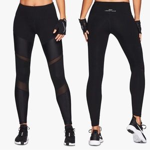 LORNA JANE On The Go Mesh Cut Out Bandage Full Length Tights/Leggings